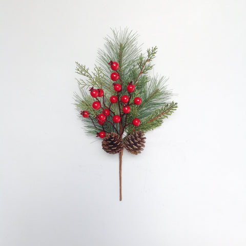 15" MIX PINE BERRY CONES PICK