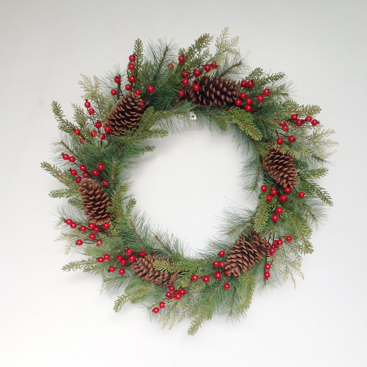 30" MIX PINE BERRY CONES WREATH