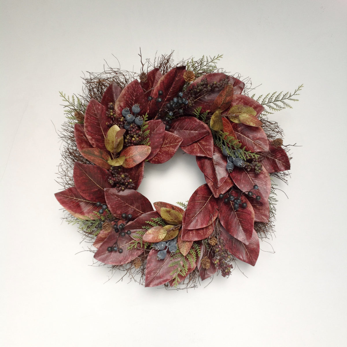 24" FALL LEAF BERRY WREATH