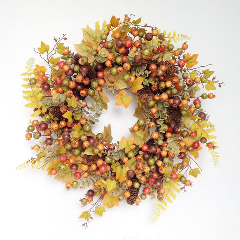 24" BERRY LVS WREATH